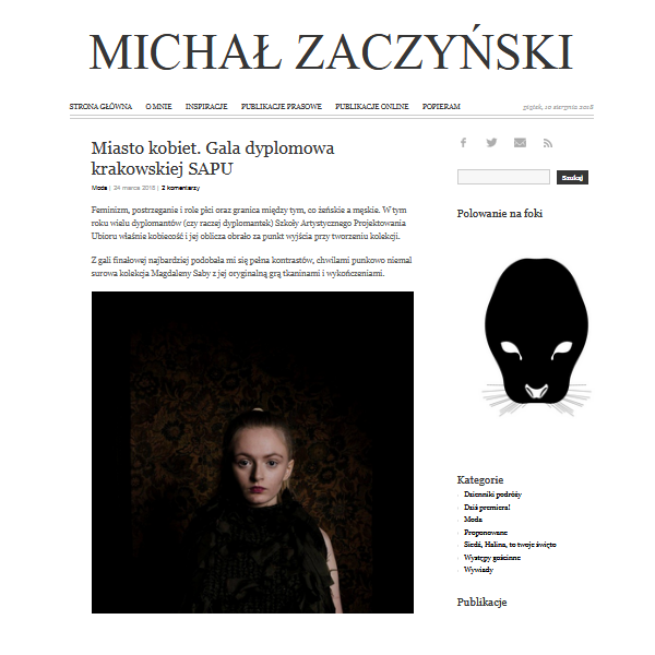 Michał zaczynski - juror Cracow Fashion Week, Fashion School